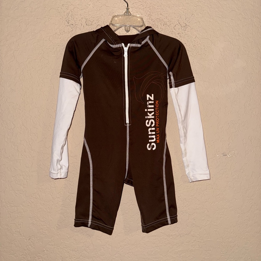 Sunskinz Kids Brown and White UV Swim Suit